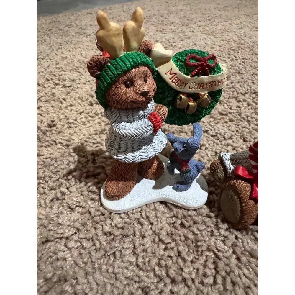 Set of 2 Vintage Teddy Bear Tales Figurines Holiday Christmas 4